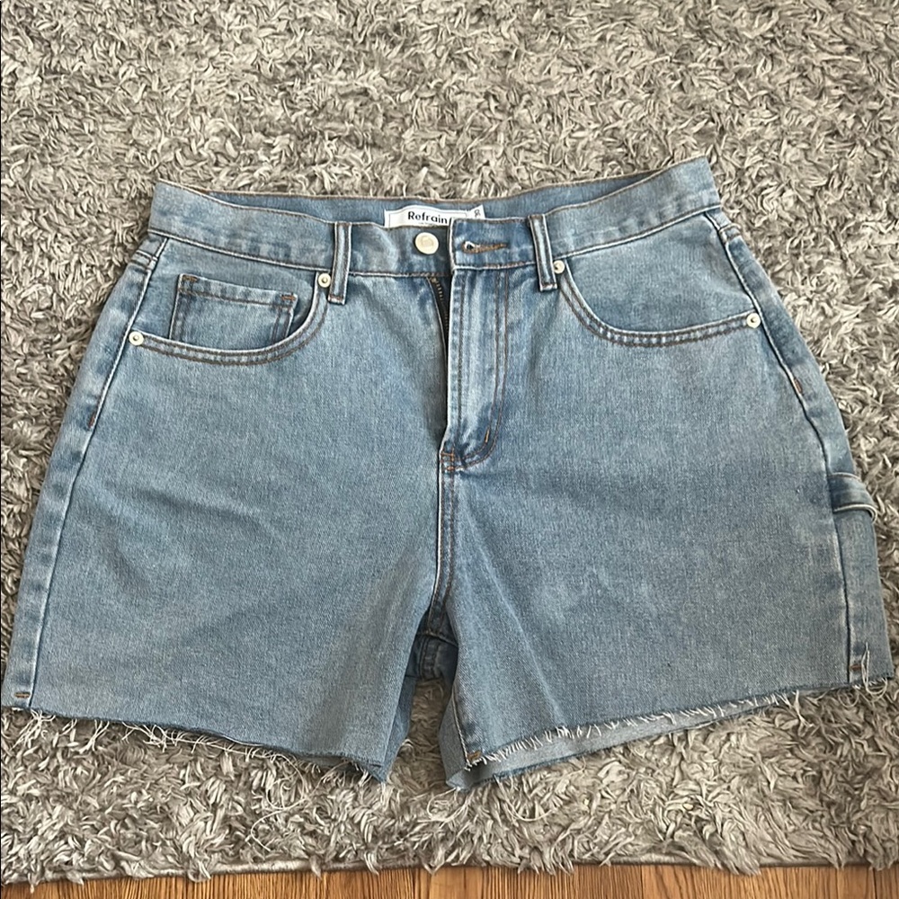 Refuge Blue Jean Shorts High-Rise Cut-Off